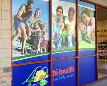 Full color window graphics for Hi-Health