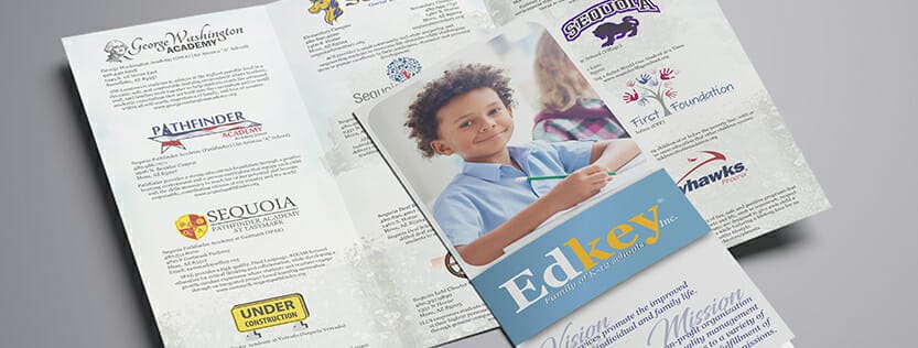 Color tri-fold brochure for EdKey
