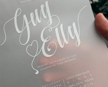 Sample of a printed Wedding Invitation
