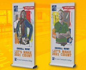 Full color trade show standees for STLCC.