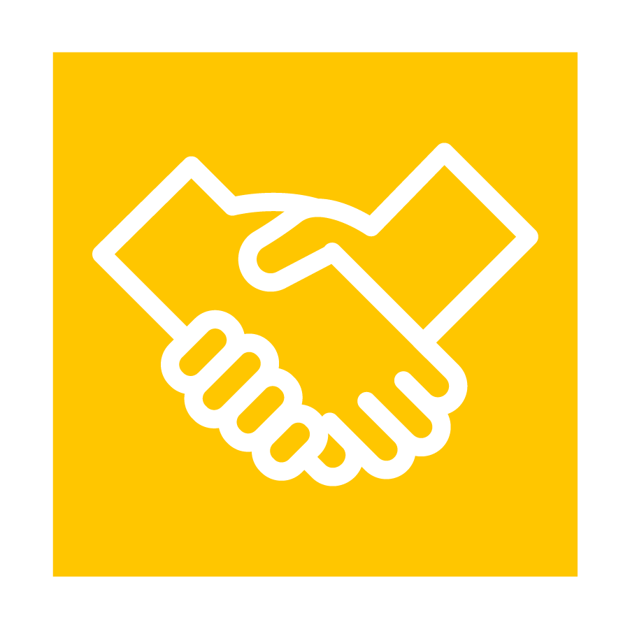 Yellow customer support icon