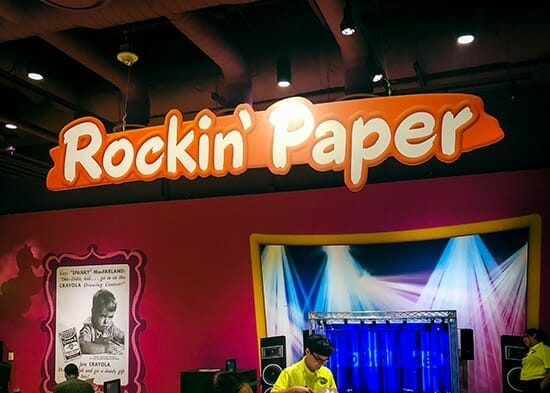 Rockin' Paper display graphics at the Crayola Experience