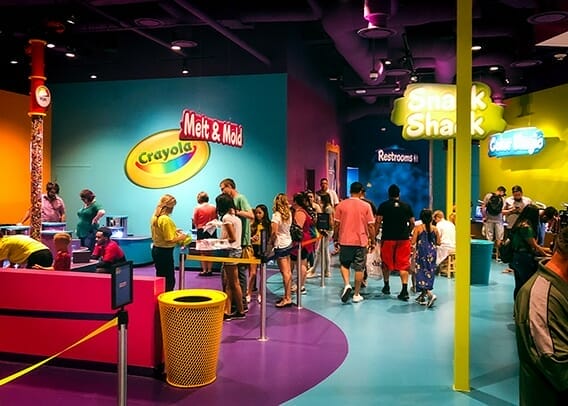 The Crayola Experience printed wall graphics and display graphics