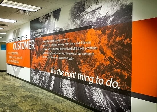 Printed wall graphics for Ware Malcomb Phoenix AZ