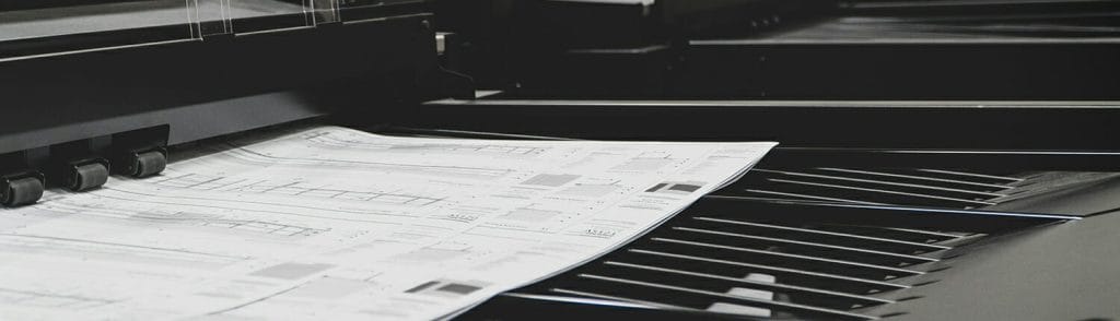 Wide format printing printing an AEC document.
