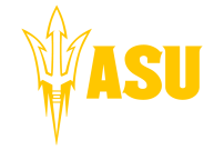 Yellow printed logo for ASU Arizona State University