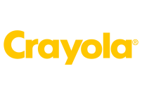 Yellow printed logo for Crayola