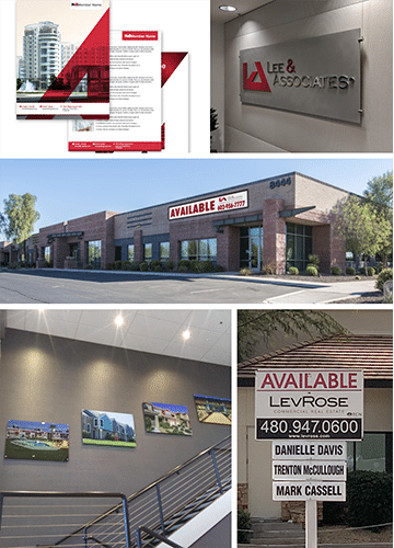 Samples of business signage and graphics