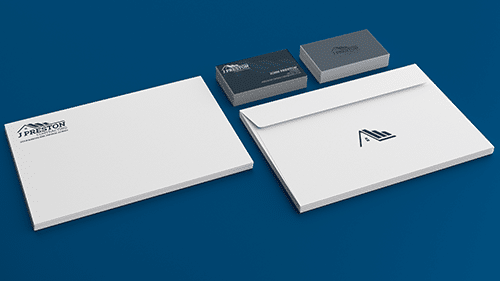 Printed stationery samples for a service business