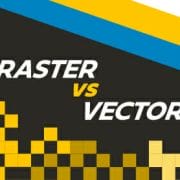 Graphic to illustrate Raster vs Vector images.