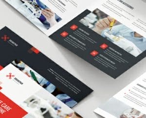 Several full color examples of different printed brochures.