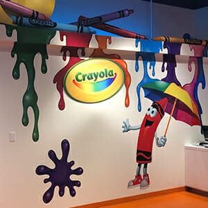 Colorful wall graphics for Crayola.