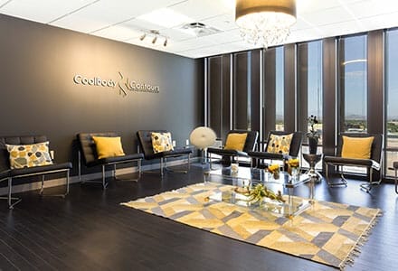 Dimensional letters installed on the lobby wall for Coolbody Contours.