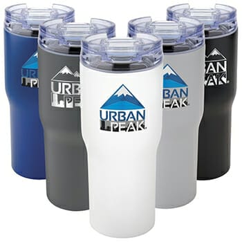 5 branded promotional tumblers for Urban Peak