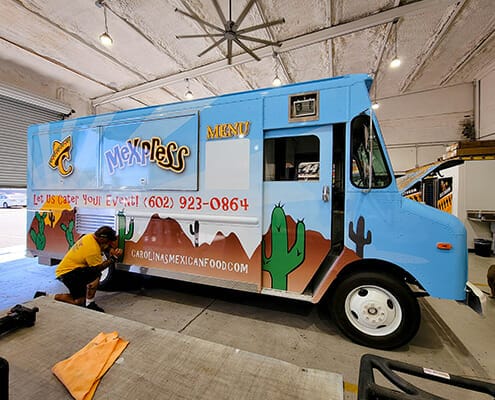 Full wrap for a food truck for Carolinas Mexican Restaurants