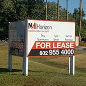 Property signage for a commercial real estate company.
