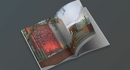 Saddle-stitched brochure for a residential building company.