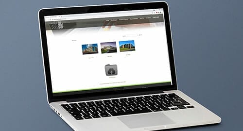 Apple Macbook showcasing web-2-print ordering capabilities.